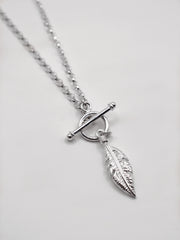 T Bar Radiance Feather Necklace