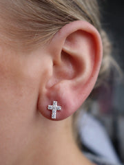 Sparkle Cross Studs
