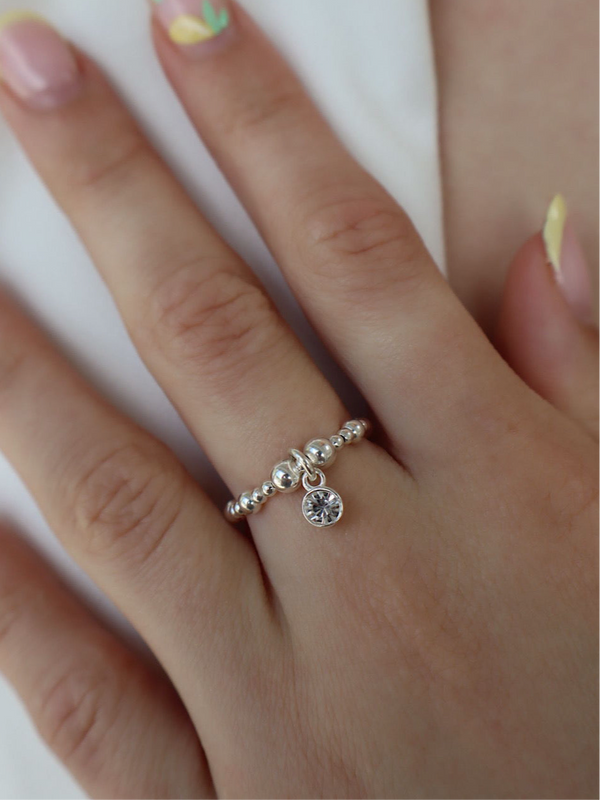 Diamond April Birthstone Ring