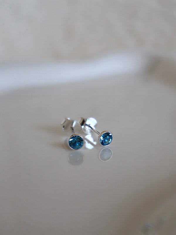 Aquamarine March Birthstone Stud Earrings