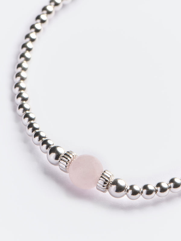 Penny Rose Quartz Bead Bracelet