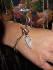 T Bar Paper Chain Angel Wing Bracelet