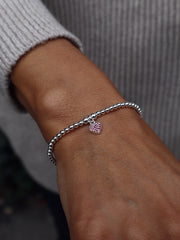 Sparkle Pink Heart Bracelet
