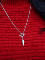 T Bar Radiance Feather Necklace