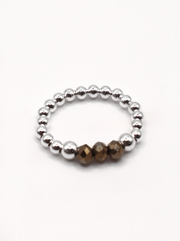 Golden Triple Bead Ring