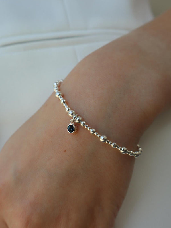 Blue Zircon December Birthstone Bracelet