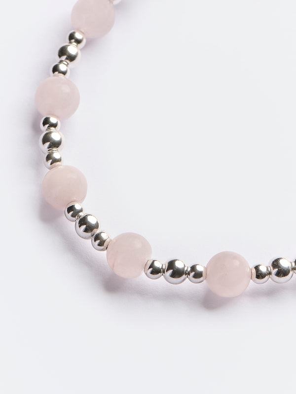 Florence Rose Quartz Popcorn Bracelet