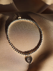 Engraved Initial Heart Bracelet