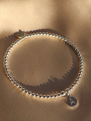 Engraved Initial Disc Bracelet