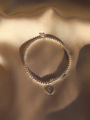 Engraved Initial Heart Bracelet