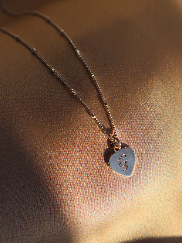 Engraved Initial Heart Necklace