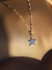Engraved Initial Star Necklace