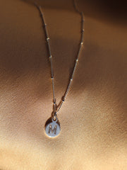 Engraved Initial Disc Necklace