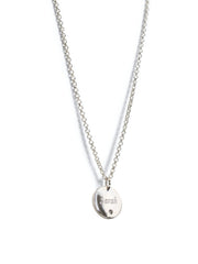 Engraved CZ Disc Necklace