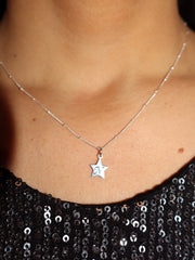 Engraved Initial Star Necklace