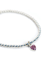 Sparkle Pink Heart Bracelet