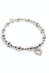 Sparkle Open Heart Popcorn Bracelet