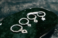 Sparkle Open Heart Ring