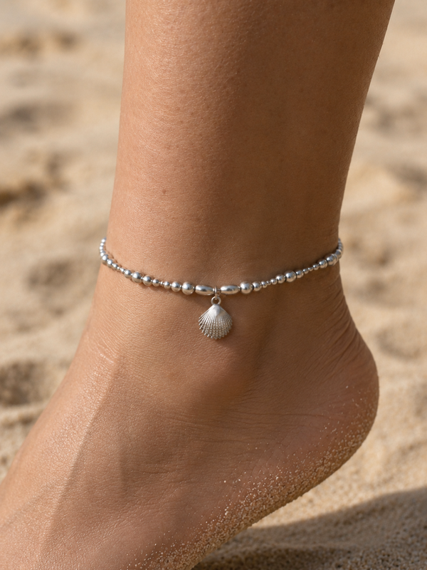 Shell Mixed Bead Anklet