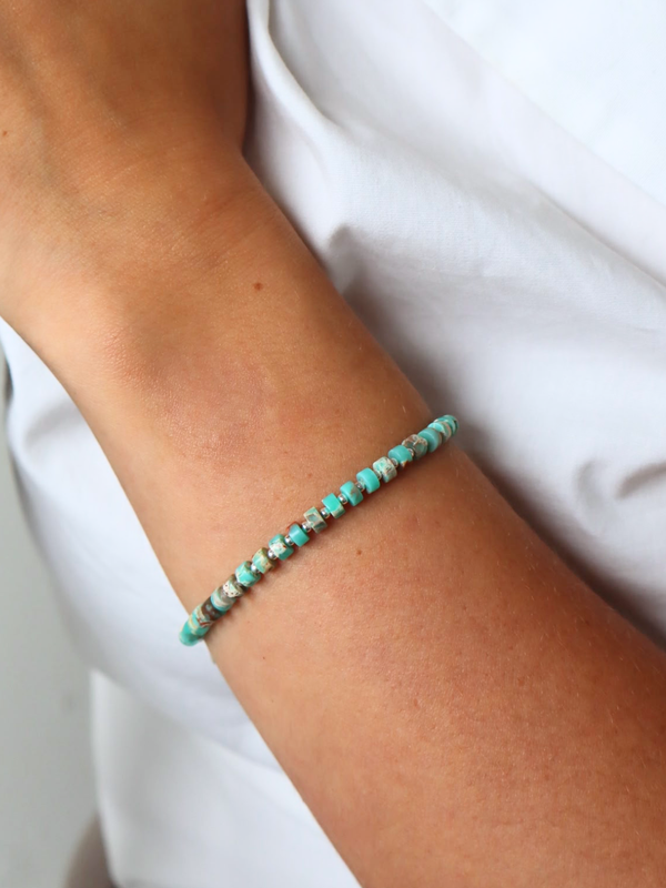 Marble Disc Bead Bracelet