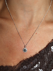 Initial Sparkle Disc Necklace