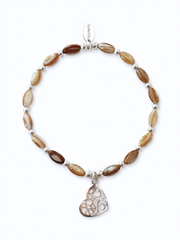 Aurora Heart Natural Orzo Bracelet