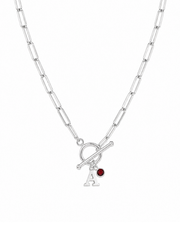 Letter Paper Chain Necklace With Birthstone