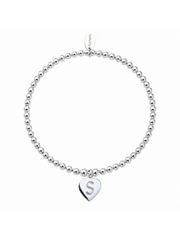 Engraved Initial Heart Bracelet
