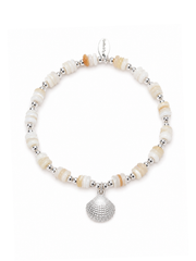Shell Flat Bead Bracelet