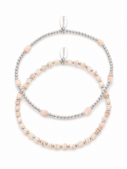 Natural Beaded Anklet Stack