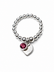 Tourmaline October Birthstone Heart Ring