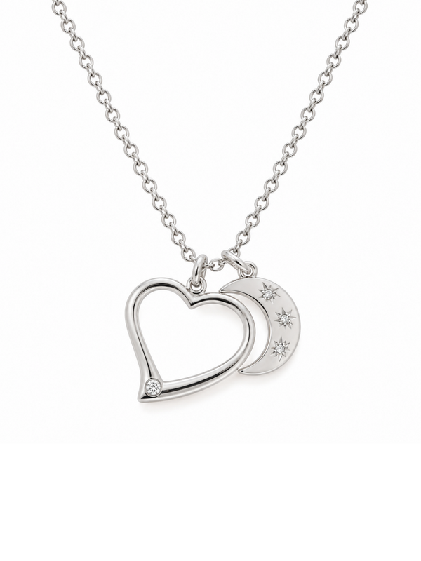 Love to The Moon and Stars Necklace