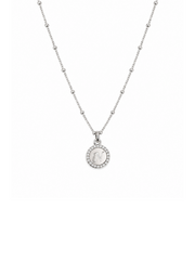 Initial Sparkle Disc Necklace