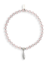 Cassie Pink Feather Bracelet