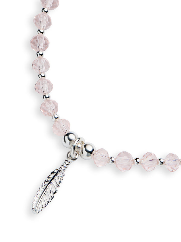 Cassie Pink Feather Bracelet