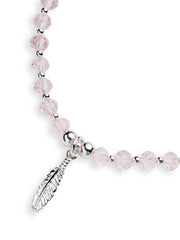 Cassie Pink Feather Bracelet