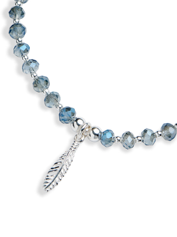 Cassie Navy Feather Bracelet