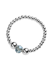 Navy Glass Bead Ring