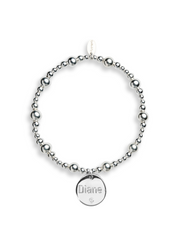 Engraved Midi Popcorn CZ Disc Bracelet