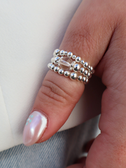 Rock Crystal Ring Stack