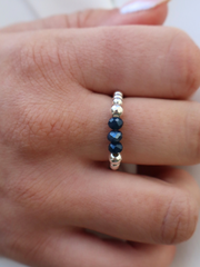 Midnight Triple Bead Ring