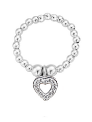 Sparkle Open Heart Ring