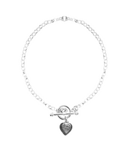 T Bar Double Sparkle Heart Bracelet