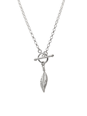 T Bar Radiance Feather Necklace