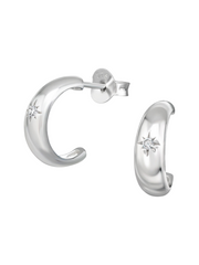 Shooting Star Half Hoop Earrings