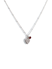 Engraved Initial Heart Necklace with Birthstone