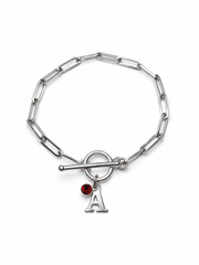 Letter Paper Chain Bracelet With Birthstone