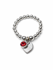 Ruby July Birthstone Heart Ring