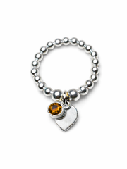 Topaz November Birthstone Heart Ring