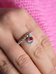 Ruby July Birthstone Heart Ring